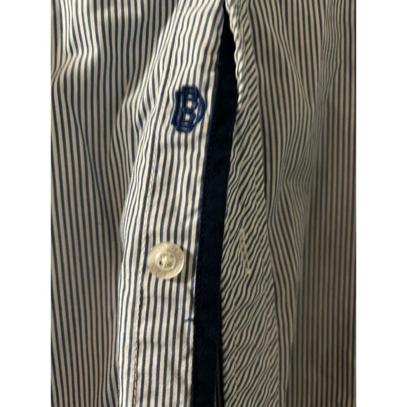 Buffalo David Bitton Slim Fit Men's Size XL/TG Blue Striped Cotton Casual Shirt - Picture 13 of 16